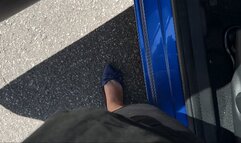 Juliette on a real Pedal Pumping and Revving clip - FOR MOBILE DEVICES USERS - NO POLISH - NATURAL NAILS - PEDAL PUMPING - REVVING - FLATS - LONG TOENAILS - BAREFOOT