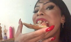 MOUTH FULL OF RED LIPSTICK