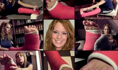 Britney LLC Showing Off and Playing with her Casted Curling Toes