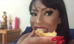 mouth fetish eating pizza and burping