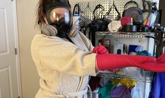 Gloved and Masked Housewife Indulges your Fantasy