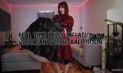 Real Time Belly Inflation in Victorian Gothic Ball Gown
