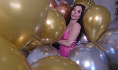 Playing in Big Chrome Balloons