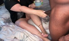 Sole fucking Splendidheels and nutting on her pretty green toes