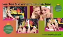 Santa's Elves Double Dildo Fucking and Cumshot Facial