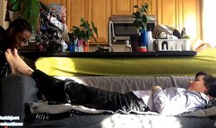 Worshipping Cat Princess Feet Sexii Feet And Face Smothering (Side View)