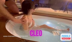 Cleo Domina - I relax in the tub, you slave massage my back- MOBILE VERSION