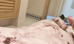 Footjob, cherry crush sexy wrinkled soles