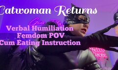 CEI Femdom POV Catwoman Returns: JOI Body Worship Boob & Pussy Play & Verbal Humiliation