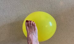 Barefoot balloon play and pop