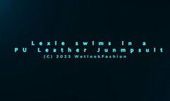 Lexie Swims in a PU Leather Jumpsuit