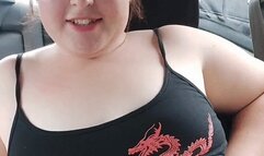 STUFFING TO OUT GROW THE CAR - public stuffing & smoking!+ burps & belly play