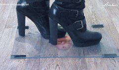 Heeled Biker Boot Cock Trample - Cam 3 - Close View