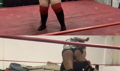 Giantess vs toned wrestler