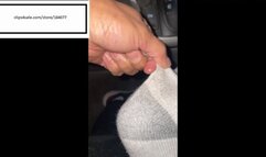 Kristi Itches Hanes Socks in car