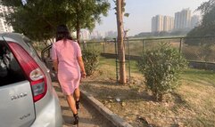 Revving my old car in 6 inches heel