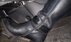 Short drive in knee high boots