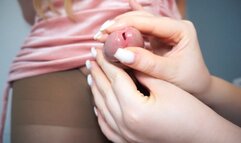 Gently Stroking A Shemale's Cock