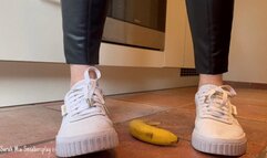 My Puma Cali Sneakers crushing a lot of bananas - 4K