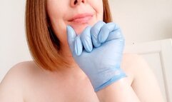 Latex Gloves Sucking Fingers