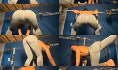 Sexy Moaning Squat & Booty Workout Tease - Legging, Squatting, Glute Kickbacks Jerk Off Instruction