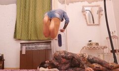 100% PURE SADISTIC FEMDOM ::MERCILESS FACE TRAMPLING WITH 70 CRUEL FACE JUMPS AND A LOT OF BRUTAL FACE KICKS UNTIL HE COLLAPSES