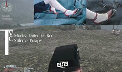 Mucky Drive in Red Stiletto Pumps (mp4 1080p)