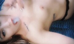 Smoking while wearing just panties
