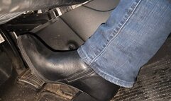 Driving in boots and jeans