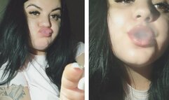 I smoke a cigarette before going to bed