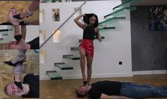 ANGEL - Your tongue is my doormat - Shoe worship, dirty soles licking, heel sucking, face crushing under shoes