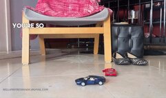 Humiliating small men with foot sweat jelly First video