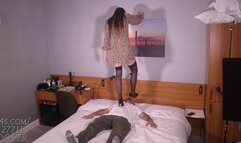 Goblin Goddess Trampling Slave in Black Thigh Highs and Heels 4K