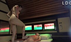 Ana Enjoys Naked Aggressive Footjob