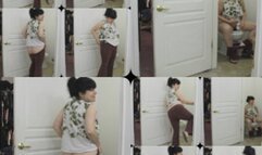 PEEING W A THROAT CLEARING AND BIG BUTT IS TAKING OVER GETTING BIGGER FROM THE CAKE PLUS CLOSET INFO