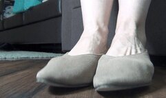 I wiggle my toes in new pointed suede flats 2 BF