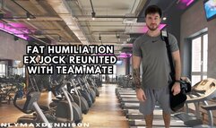 Fat humiliation ex jock reunited with team mate