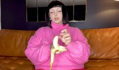 BBW teases you with banana eating