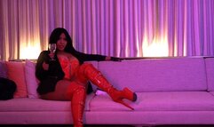 Slave gets scissor held and smothered