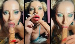 Smokey blow job with crossed eye