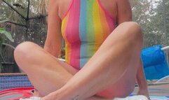 Foot massage poolside