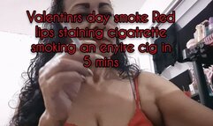 HD Valentinrs day smoke Red lips staining cigatrette smoking an enyire cig in 5 mins