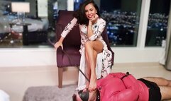 DominaFire Training her Bound Foot Slave