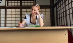 girl tries to start the car but it won’t start, she hears the sound of the starter every time and gets upset