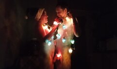 Christmas doggy style sex in the bedroom for threesomes