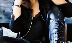 Smoking BJ while wearing leather & boots