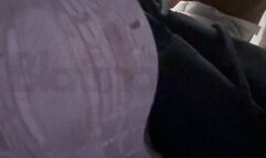 Jerking off on my Feet in an Airplane Restroom