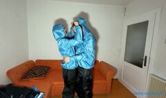 Jenny and Tom in rustling shiny nylon - 206