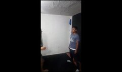 ada love kick doing a hard loud sound kick to the face to her friend and some submission in the bed