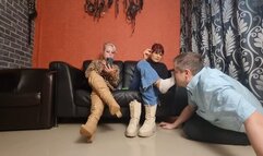 Feet massage and socksjob with Lady Anne and Faith part 6